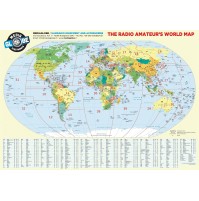 RADIOAMATEUR WORLD'S MAP PREFISSI INTERNAZIONALI DIMENSIONI 84*60